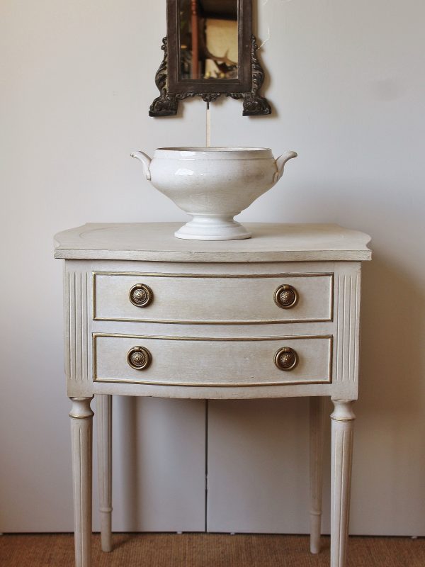 George III Style "Gustavian Painted" 2 Drawer Side Table/Bedside Table/Chest