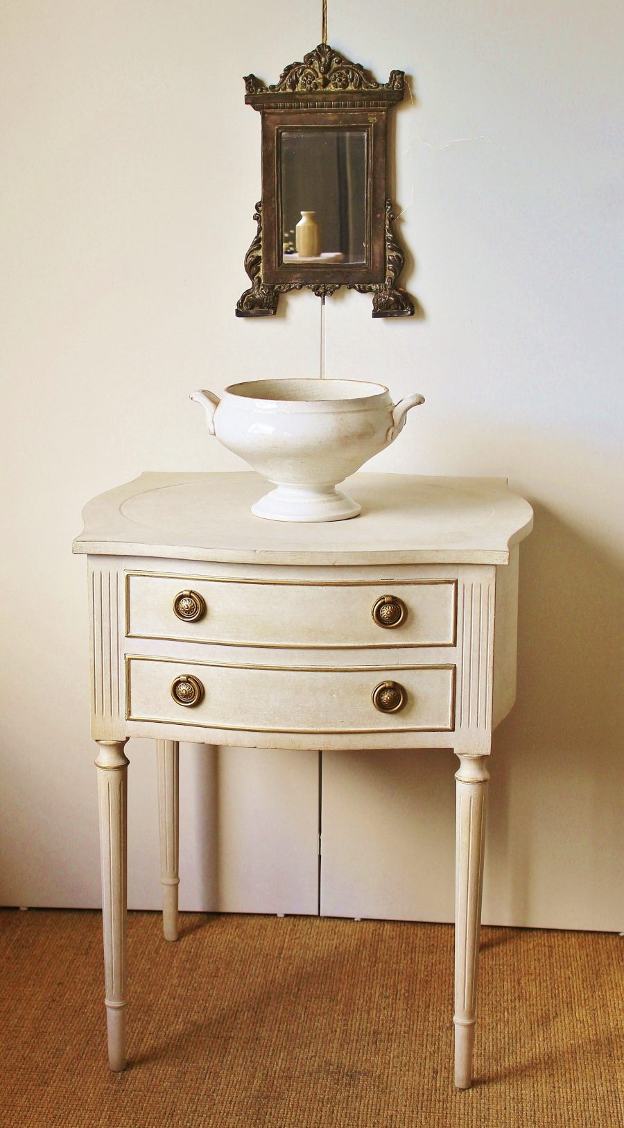 George III Style "Gustavian Painted" 2 Drawer Side Table/Bedside Table/Chest - Image 2