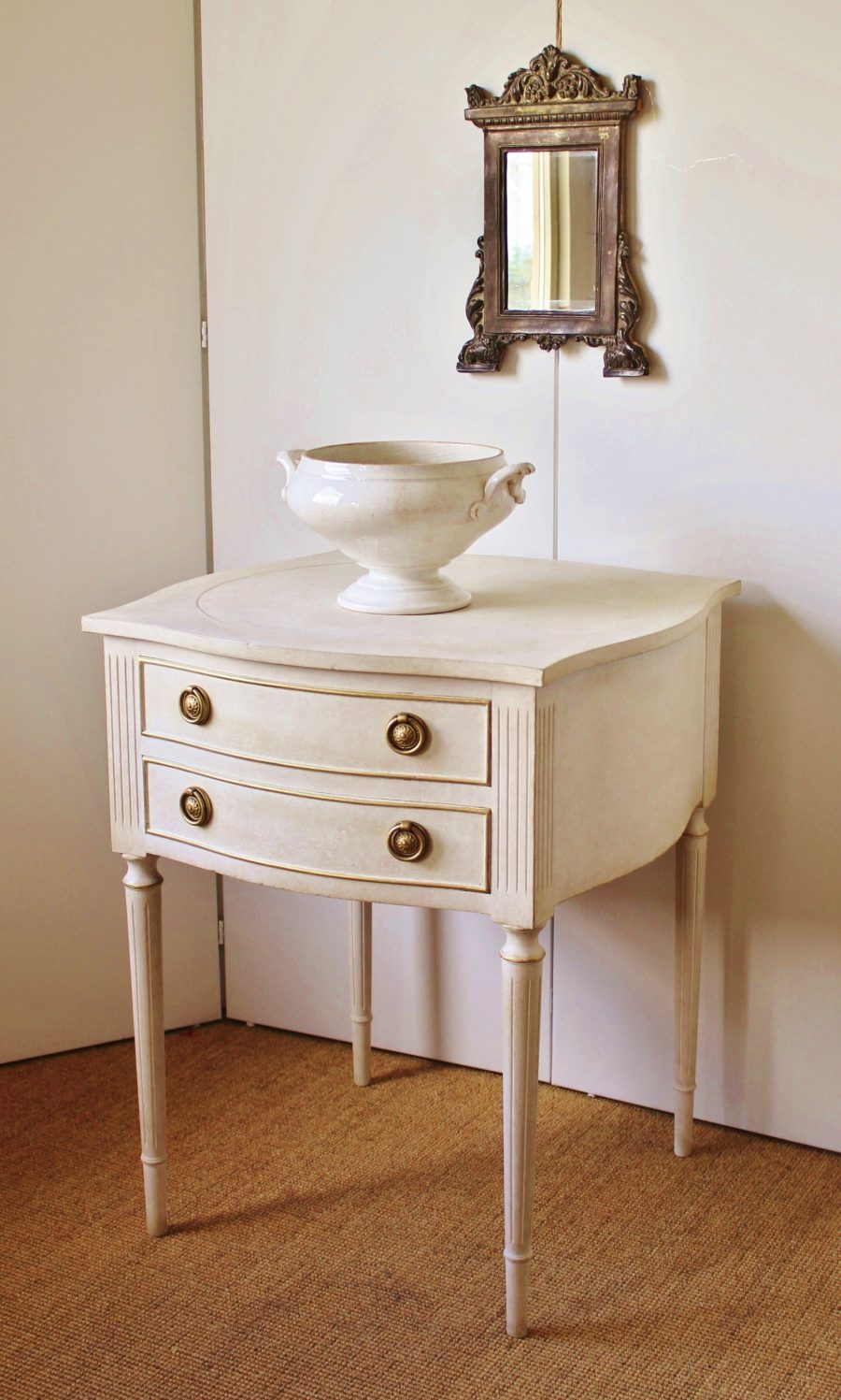 George III Style "Gustavian Painted" 2 Drawer Side Table/Bedside Table/Chest - Image 3
