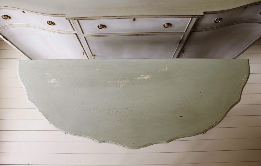 Exquisitely Carved Antique French Style Hand Painted & Aged Narrow Console Table - Image 12