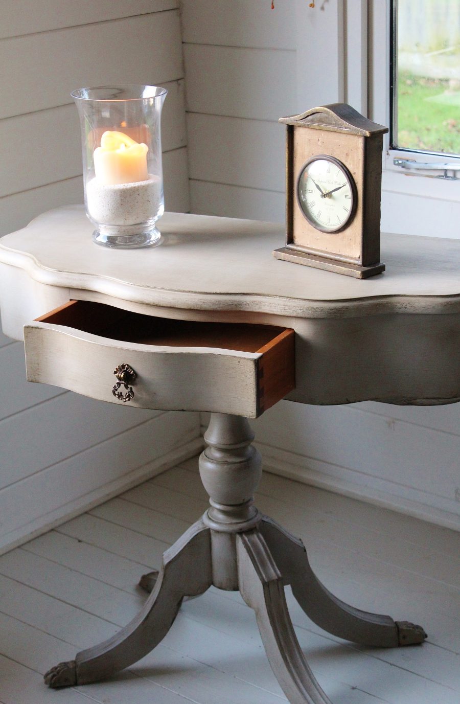 Super Quirky "Artisan French Grey Painted" Console/Pedestal Side/Hall Table - Image 12