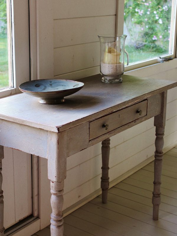 Antique Painted French Grey Console/Hall Table or Writing Desk