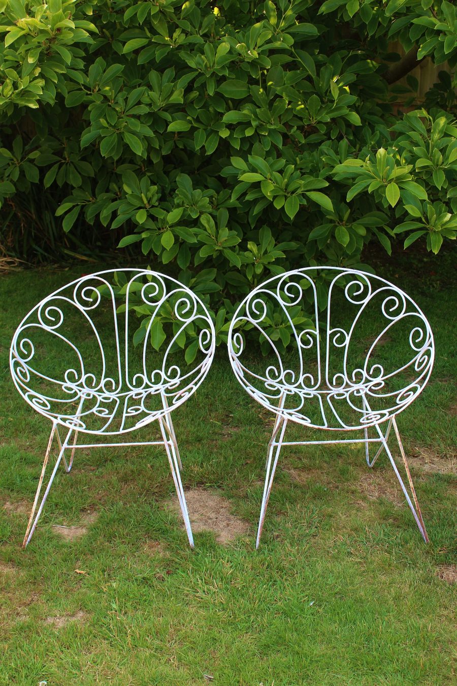 Pair of 1950's Wrought Iron Interior/Exterior Chairs With Original Rustic Patina - Image 8