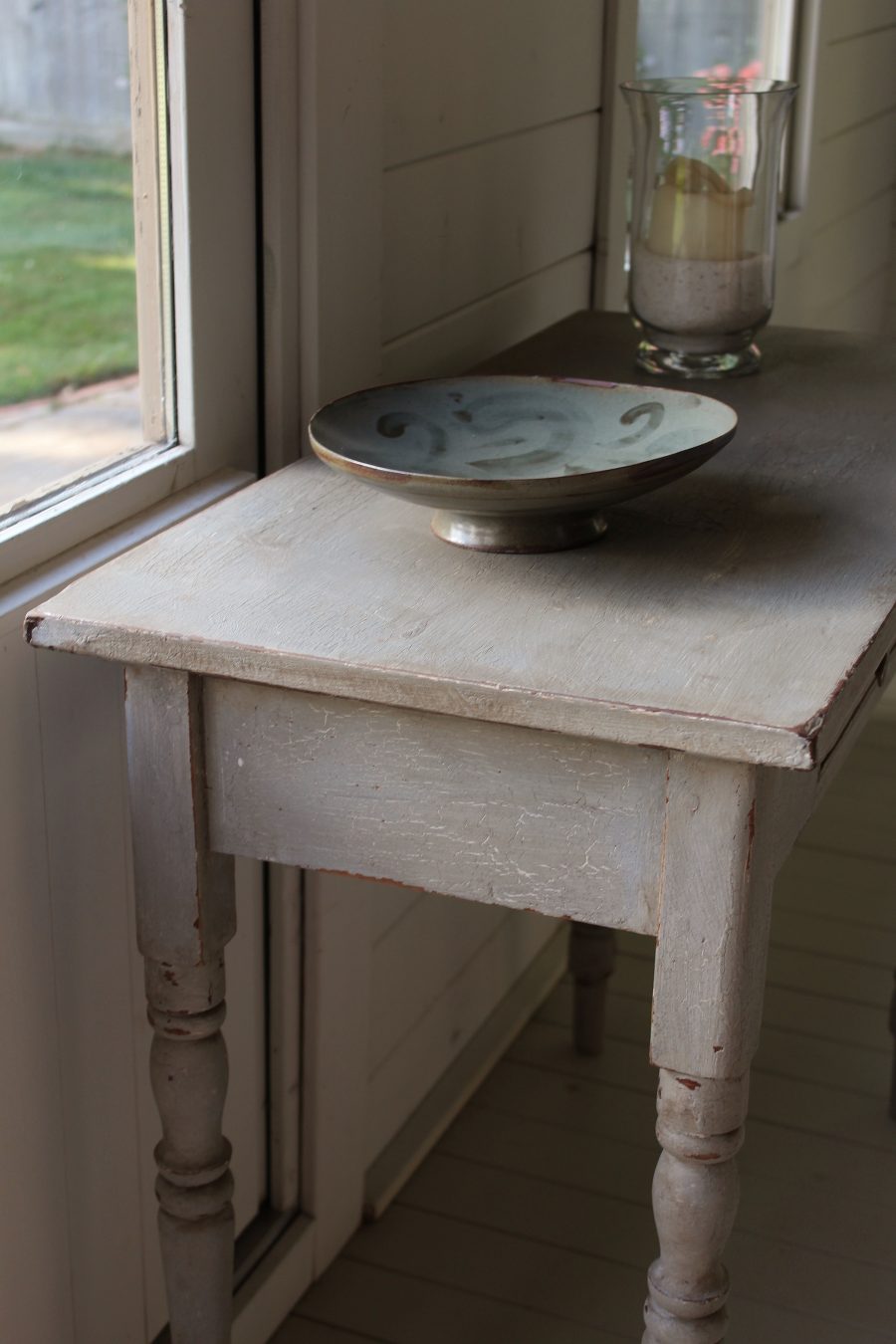 Antique Painted French Grey Console/Hall Table or Writing Desk - Image 13