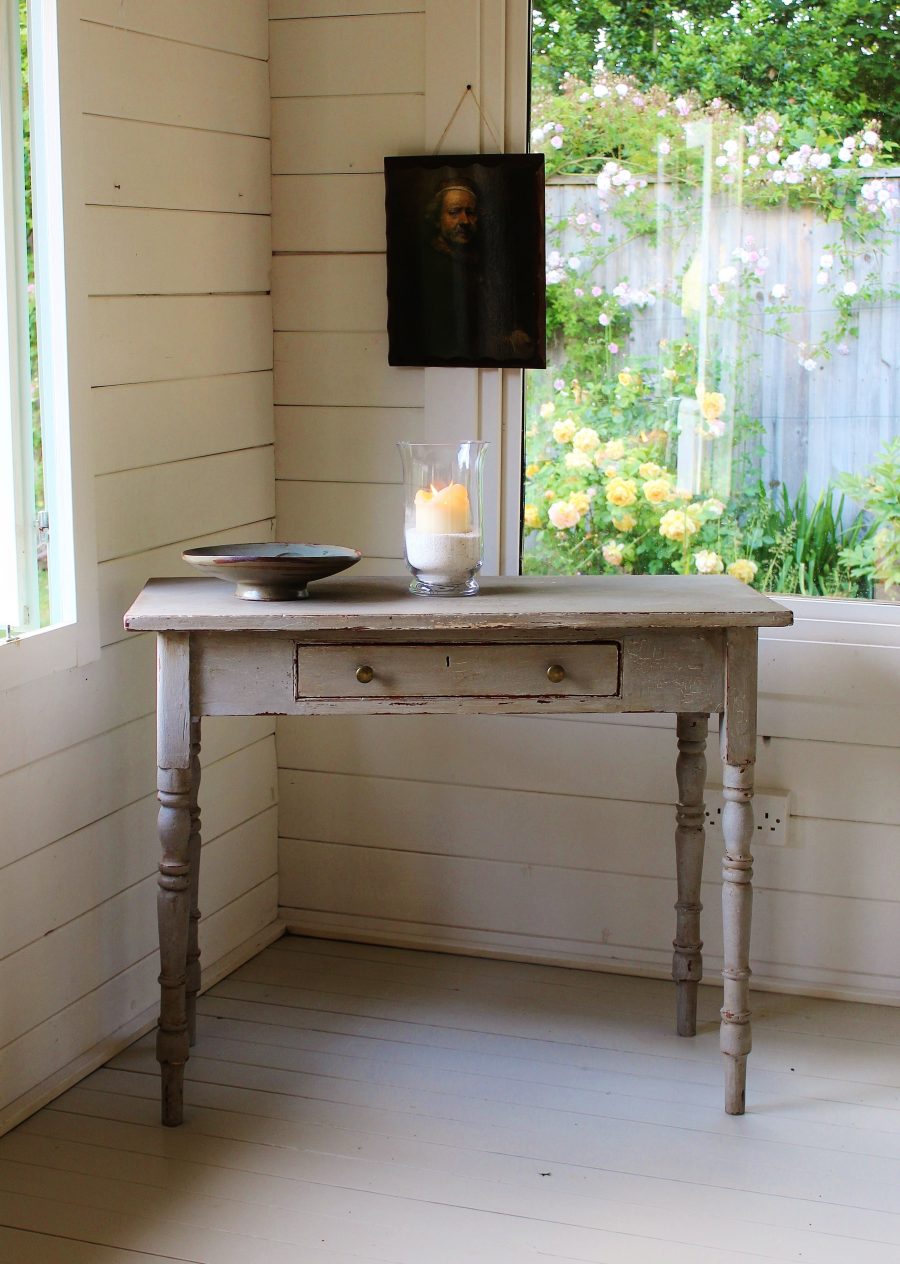 Antique Painted French Grey Console/Hall Table or Writing Desk - Image 2