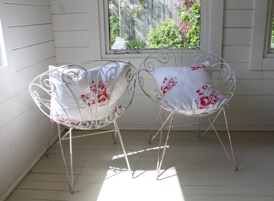 Pair of 1950's Wrought Iron Interior/Exterior Chairs With Original Rustic Patina - Image 2