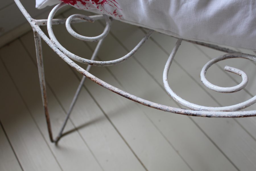 Pair of 1950's Wrought Iron Interior/Exterior Chairs With Original Rustic Patina - Image 4