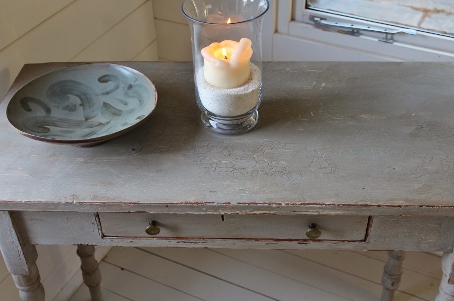 Antique Painted French Grey Console/Hall Table or Writing Desk - Image 6