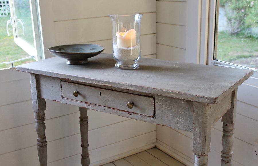 Antique Painted French Grey Console/Hall Table or Writing Desk - Image 7