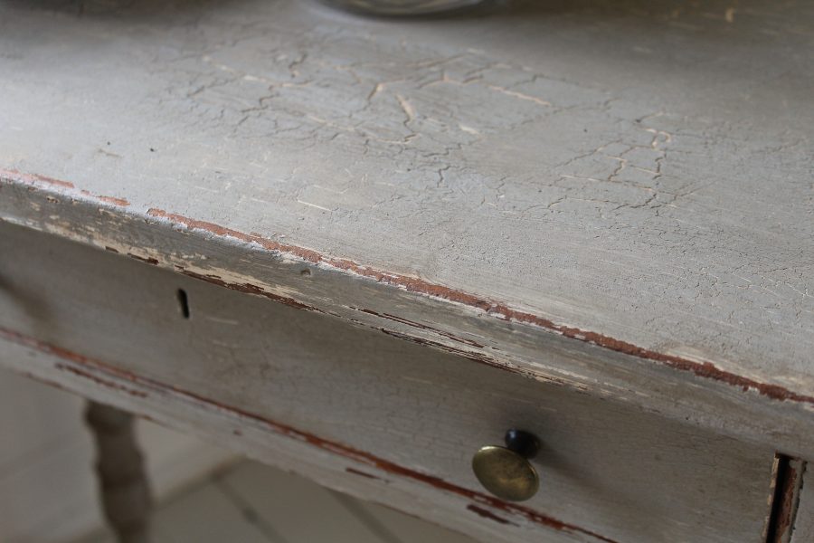 Antique Painted French Grey Console/Hall Table or Writing Desk - Image 8