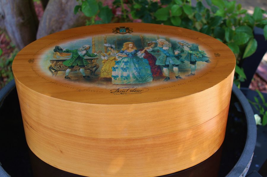 Vintage Bentwood Champagne Box/Storage Box with Decorative Lid - Image 2