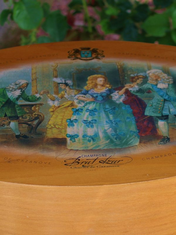 Vintage Bentwood Champagne Box/Storage Box with Decorative Lid