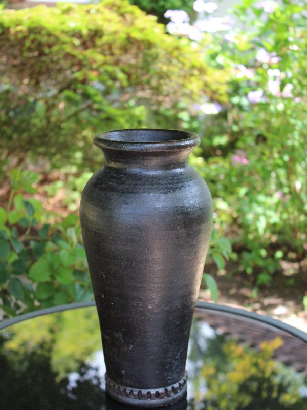 Tall Collectable/Decorative Charcoal/Black Ethnic/African Style Vase/Pot