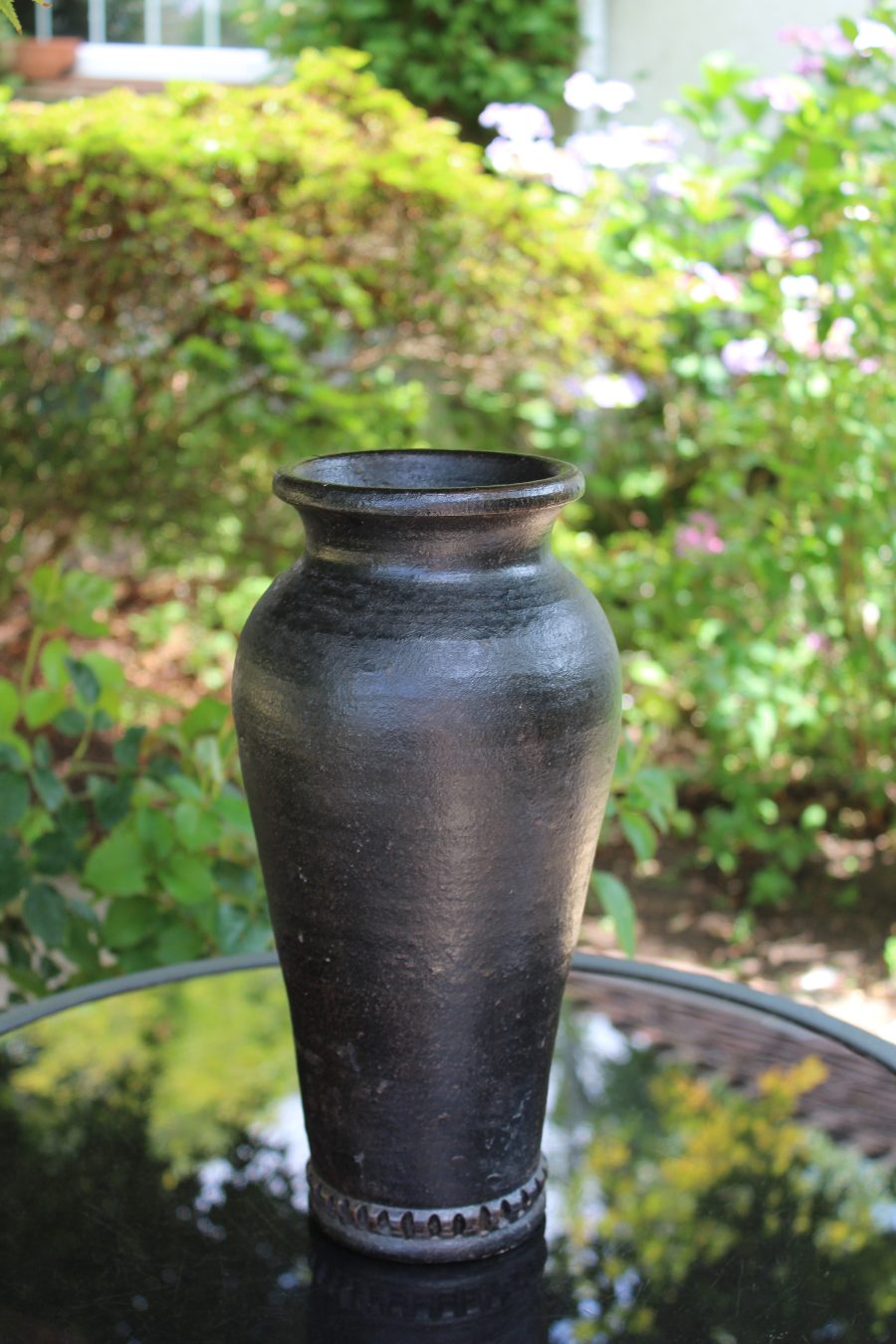 Tall Collectable/Decorative Charcoal/Black Ethnic/African Style Vase/Pot