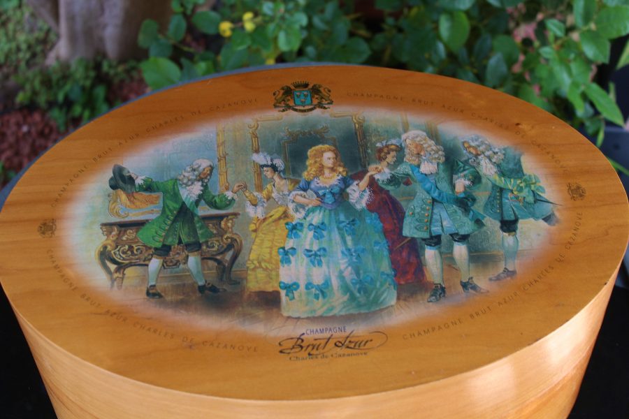Vintage Bentwood Champagne Box/Storage Box with Decorative Lid - Image 3