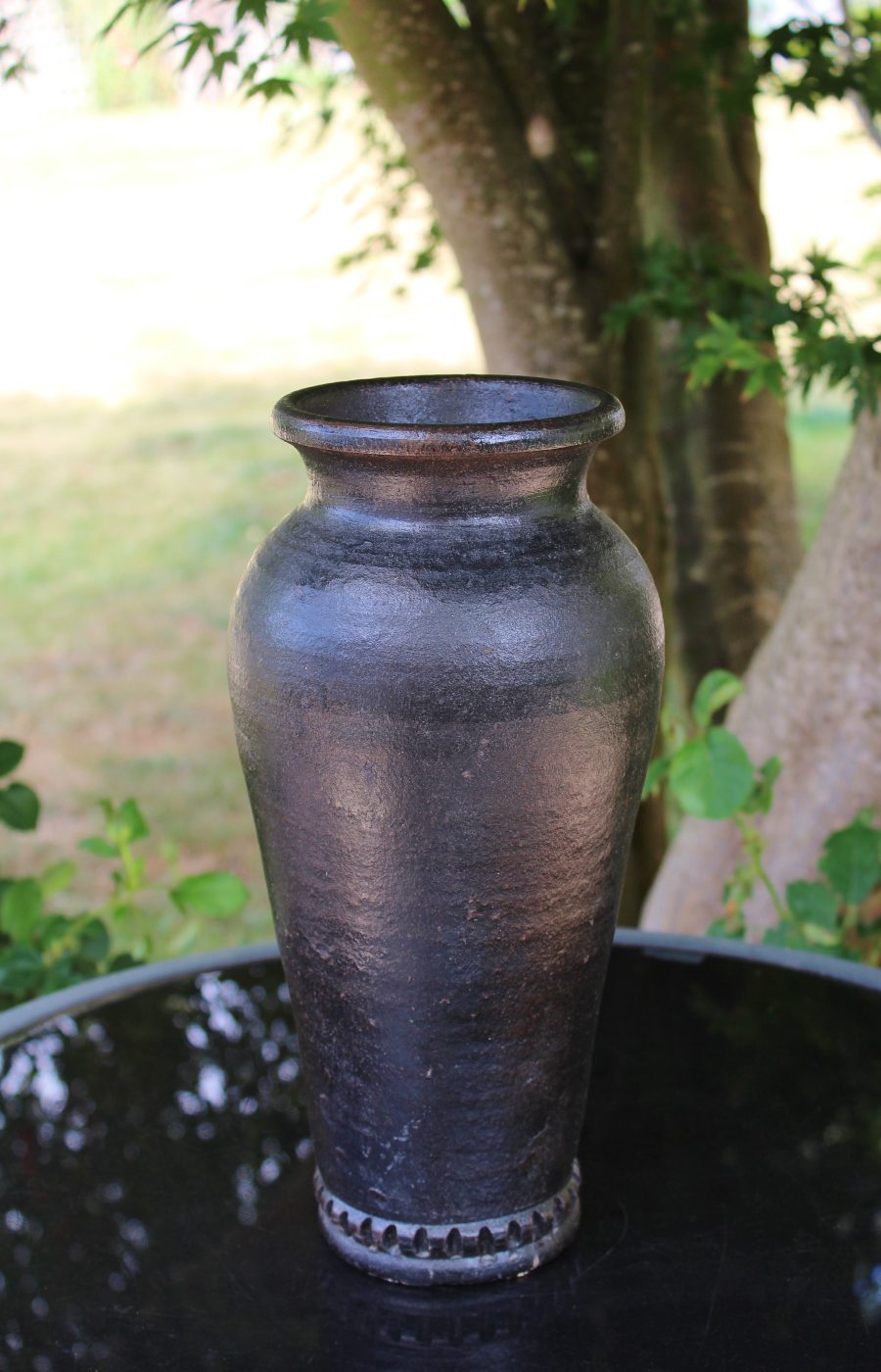 Tall Collectable/Decorative Charcoal/Black Ethnic/African Style Vase/Pot - Image 2
