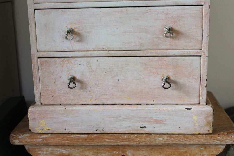 Characterful Vintage Painted Miniature Chest of Drawers/Jewellery/Trinket Box - Image 3