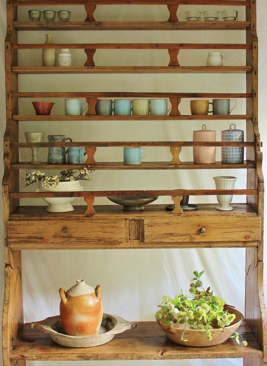 Simple 7ft Antique French 18th Century Pine Open Dresser/Shelves/Display/Storage - Image 7