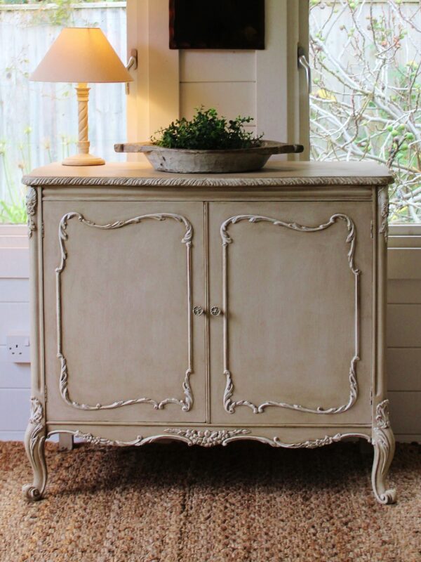 Alternative view of Country Style Louis XI Inspired "Rustic Painted" Cabinet/Serving Sideboard